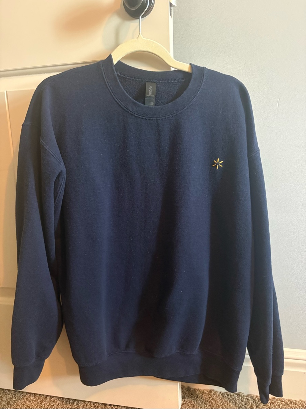 Men's Crewneck Sweatshirt - Navy with Small Gold Emblem